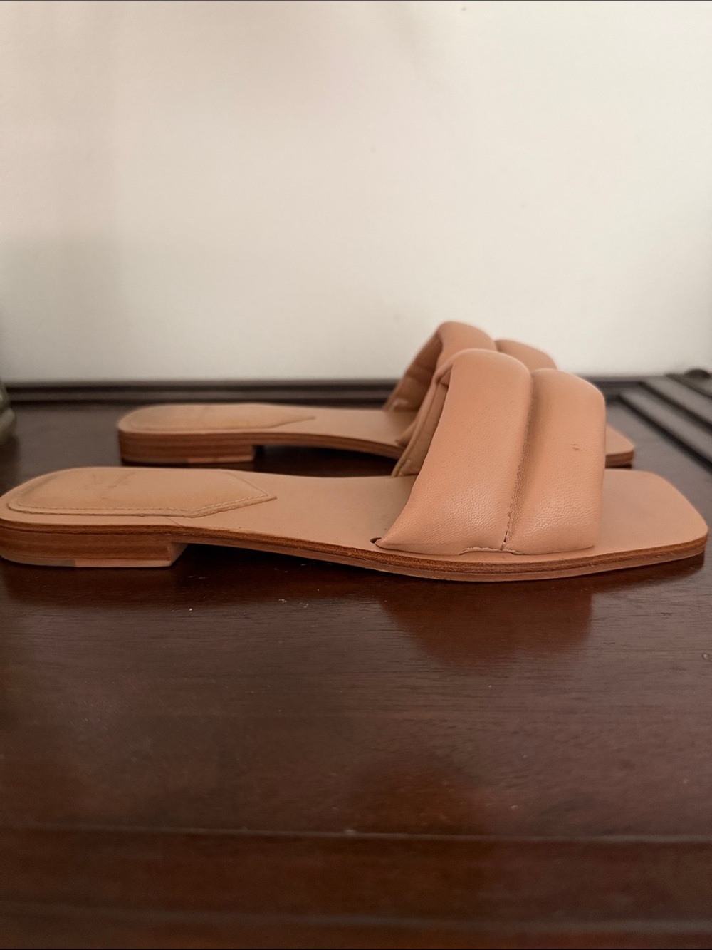 Women's Tan Padded Slide Sandals